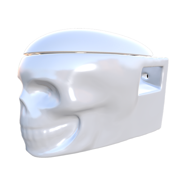 3D Skullpot Model White